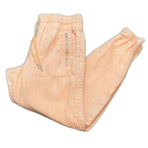 Athleta Cabo Linen Jogger Pants Light Orange Peach